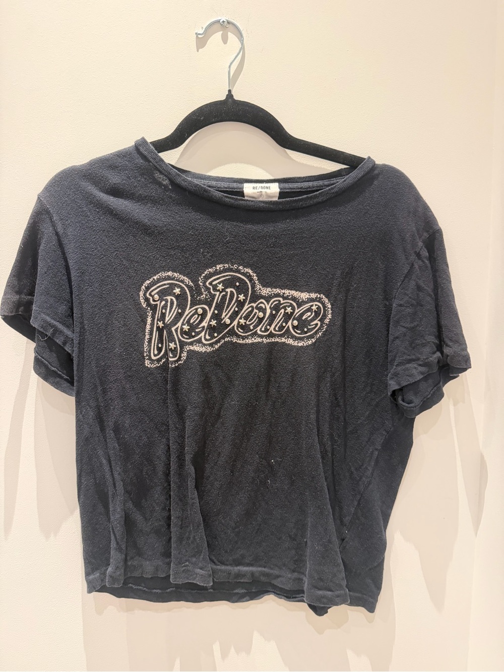 Re/Done Black Logo Tee